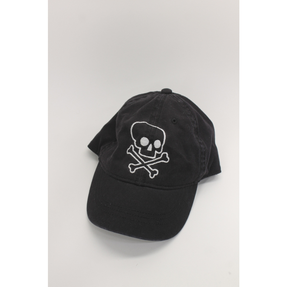 Skull cross bones jolly Roger black cotton kids 4 to 7 baseball cap
